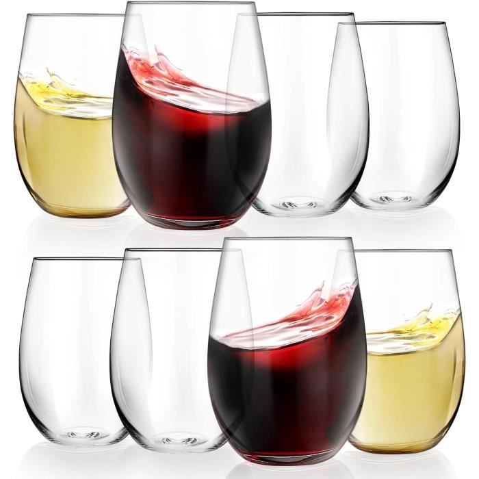 JMIATRY Lot De 12 Verres à Vin Sans Pied En Plastique 350 Ml Réutilisables, Transparents Incassables Pour Mariage, Fête, Pique-nique, Camping Et Piscine