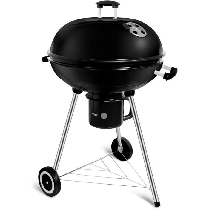 Barbecue Charbon GrillMaster BigBend GM2020 - Avec Roulettes, Thermomètre Et Étagères