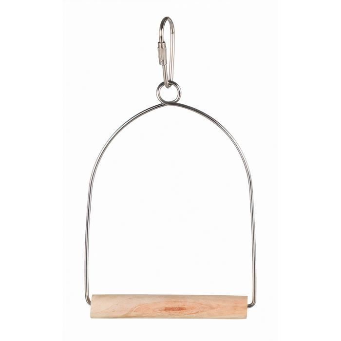Trixie balançoire pour oiseaux grand 15 x 27 cm bois naturel/argenté