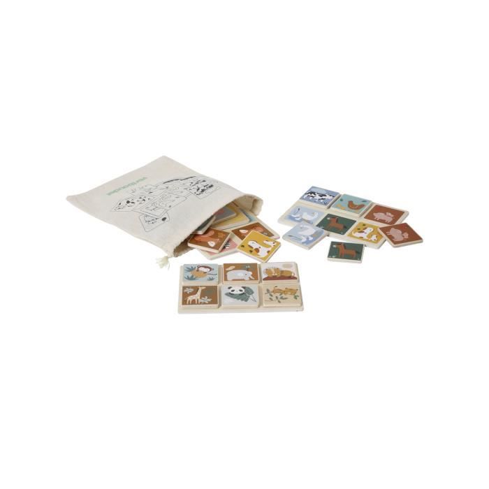 Loto Des Animaux En Bois Vertbaudet - 4 Planches + 24 Cartes - Jeu éducatif Pour Enfants Dès 10 Mois - Développe Observation Et Logique - 11