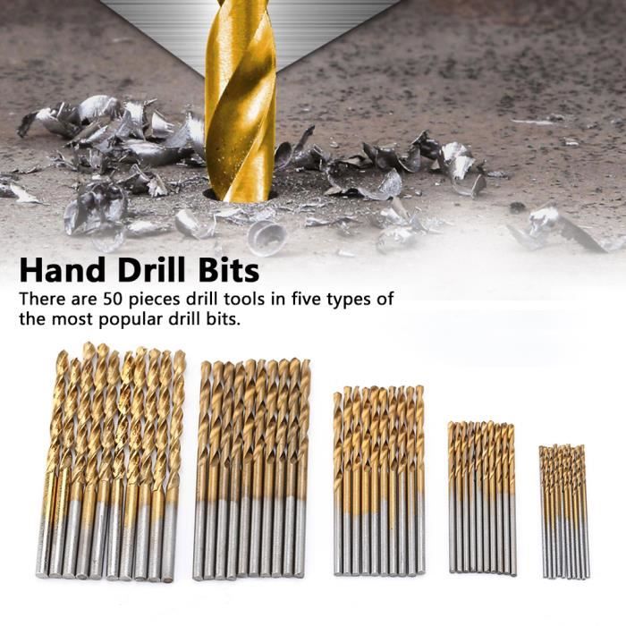 Topbuti Lot de 41 mini forets hélicoïdaux (0,6 à 3,0 mm) avec forets manuels de précision pour bois, travaux manuels, bijoux, plastique, assemblage, modélisme