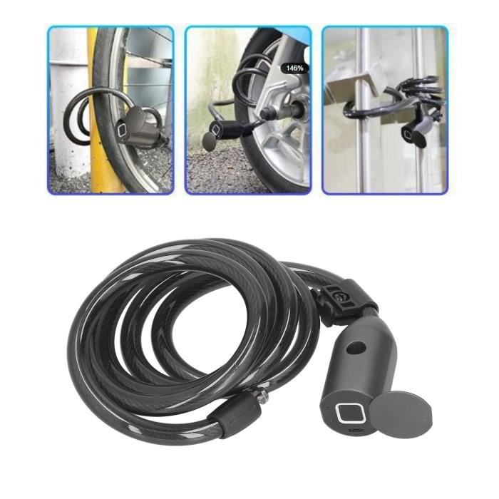 Cadenas de Vélo Antivol avec Clé Chaîne de Vélo Câble en Spirale