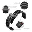 Bracelet Métal Compatible avec Huawei Watch GT2 46mm / GT2 Pro / GT, Bracelet de Montre en Acier Inoxydable, Noir-1