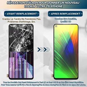 YHX-OU 6.43'' Noir Écran Complet Tactile pour Oppo A94 5G CPH2211 Écran