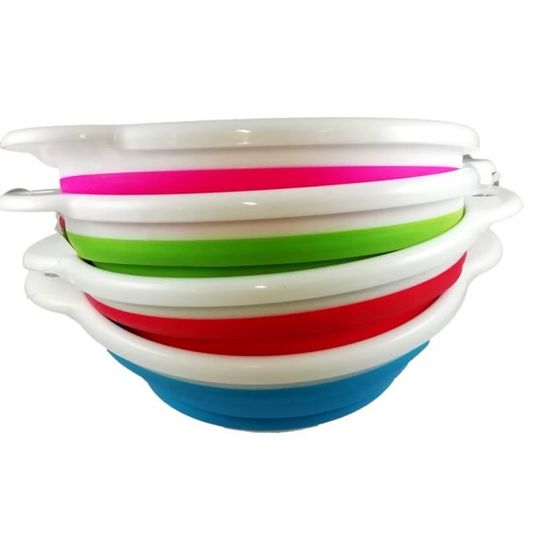 Passoire Pliable En Silicone - 28x21.5 Cm, Pour égoutter Pâtes, Légumes, Fruits - 4