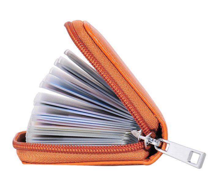 Cartes De Crédit En Cuir Avec Fermeture Éclair, Porte-Cartes En Cuir, Protection Contre Les RFID, 9 Emplacements