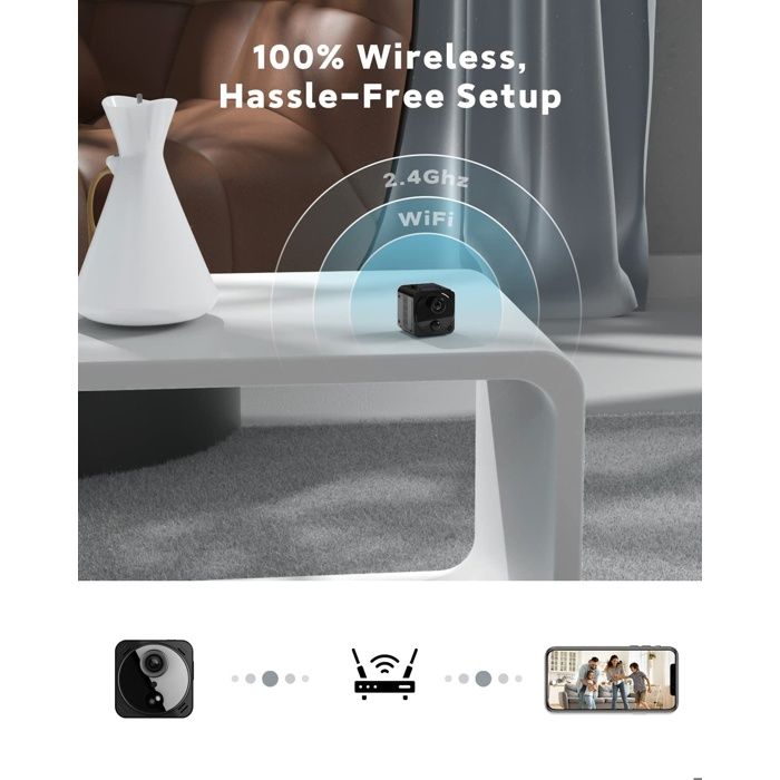 TANGMI Camera Espion 110 Grand Angle Caméra Cachée WiFi 1080P