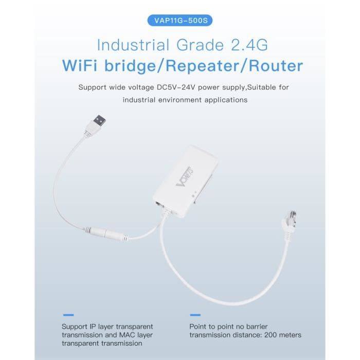 Port 2.4GHz WiFi Bridge Sans Fil Répéteur