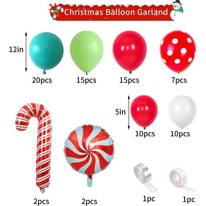 226 Pièces Kit Guirlande De Ballons , Dans Rouge , Vert , Et Noir ,  Comprend Rouge , Noir , Et Sombre Vert Arche De Ballon Set , Métallique  Doré Ballons 