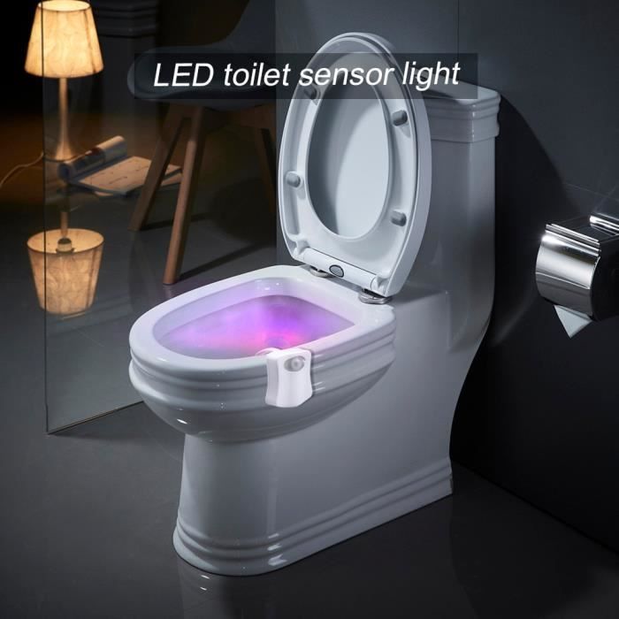 Lampe à poser,LED toilette veilleuse 8 couleurs modifiable WC lampe PIR  capteur de mouvement toilette - Type 8 colors changble