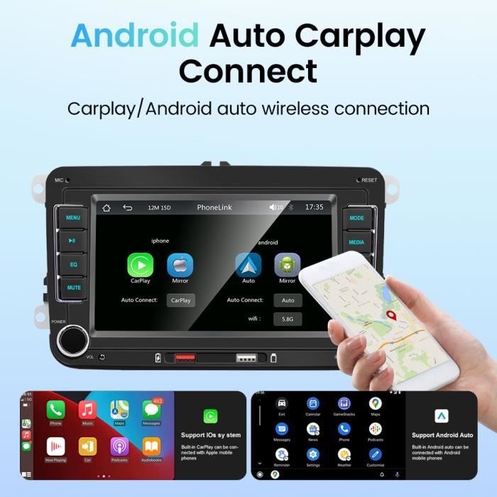 Autoradio Portable Lecteur Voiture Sans Fil Android Auto - Temu France