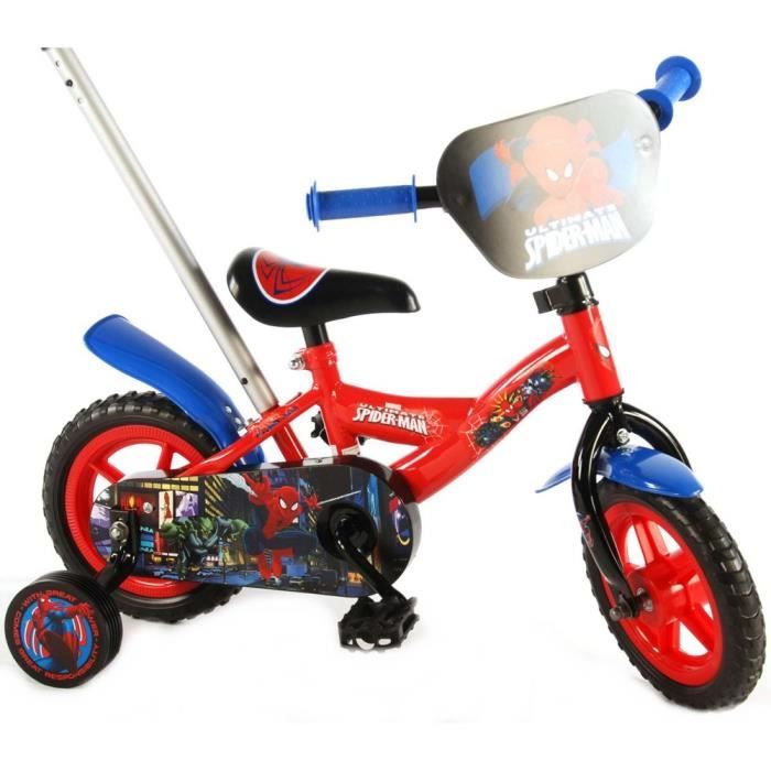 Velo Spiderman 10 pouces canne directionnelle SF Cdiscount Sport