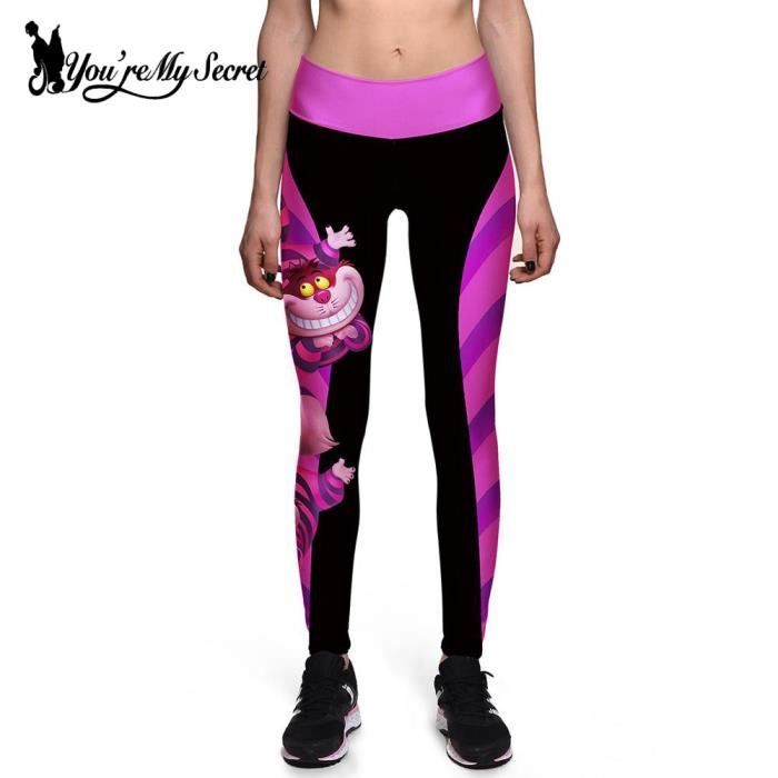 Leggings d halloween pour femmes Alice au pays des merveilles WKYK1004 Taille haute Blanc Blanc Cdiscount Pret a Porter