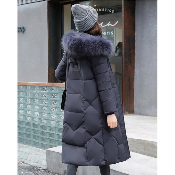 Hiver Manteau avec Capuche Fausse Fourrure Femme Manteau Zippe Manches Longues Epaissir Caban Chic Longue Caban Slim Fit Gris Gris Cdiscount Pret a Porter