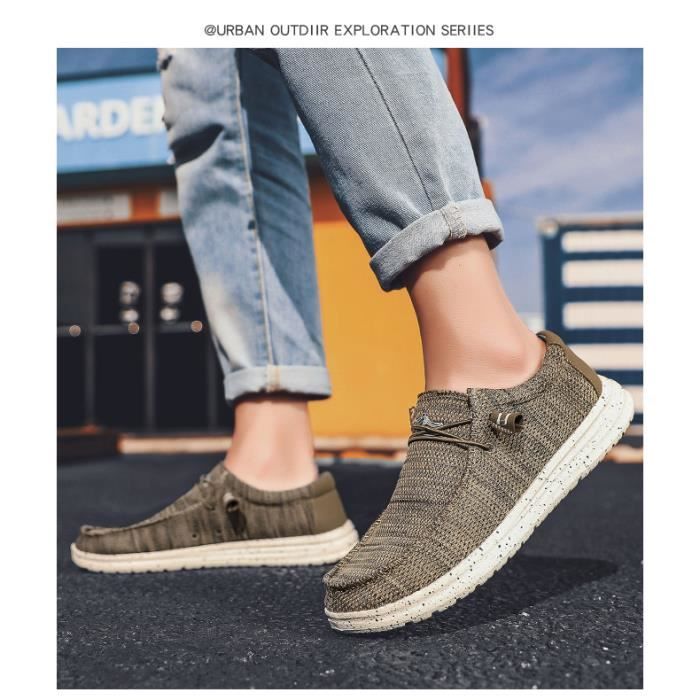 Chaussures bateau Homme Respirante Enfiler Casual Marron