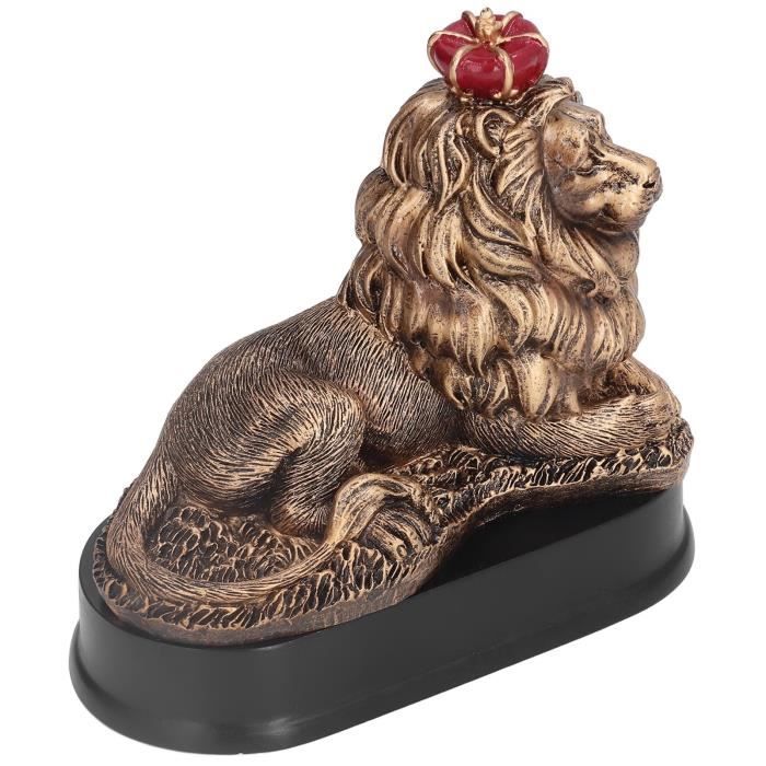 Statue Lion Fengshui En Laiton – Moderne – Doré – Fait Main – Décoration