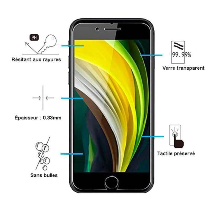 Tikawi Coque Iphone XR (6.1) Transparente + Verre trempé Anti