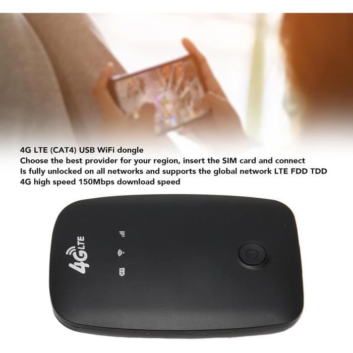 Tbest WiFi portable 4G LTE Modem WiFi USB 4G LTE, Routeur 4G WiFi 5G  débloqué avec Emplacement pour Carte SIM, informatique boite - Cdiscount  Informatique