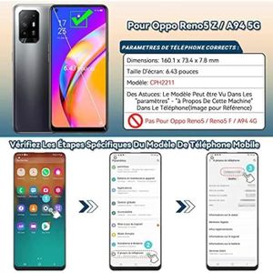 Écran Vitre Tactile Pour OPPO A55 A56 (5G) CPH2325 / OPPO A94 4G /Realme V11