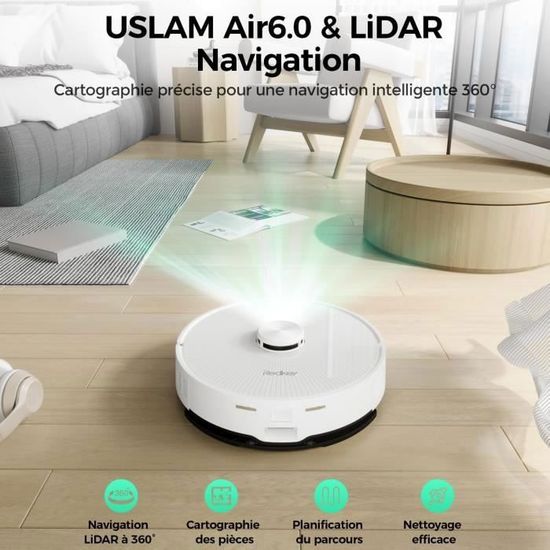 Redkey R10 Aspirateur Robot 2 En 1 Avec Station D'aspiration Et