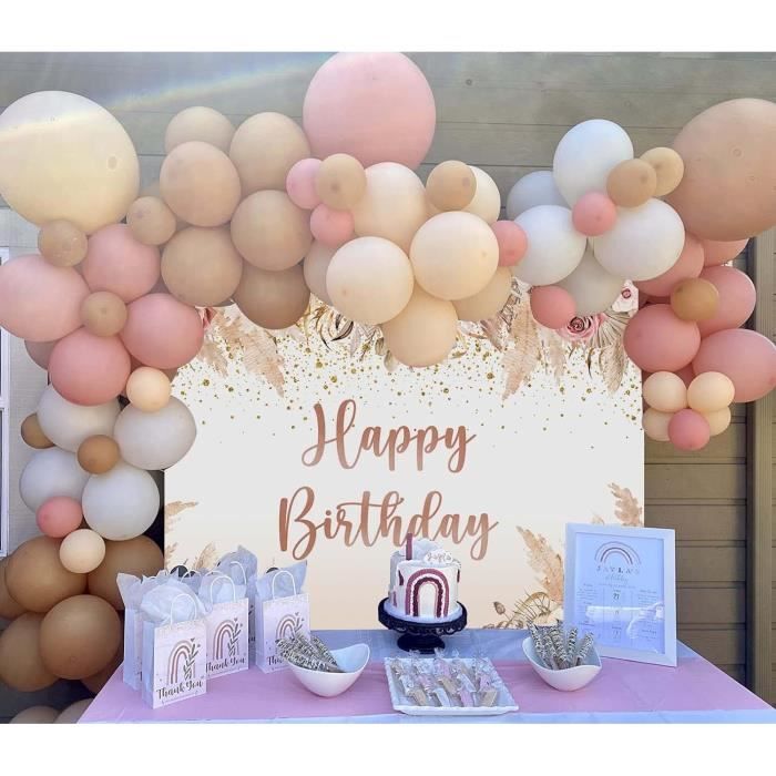 Mariage Boheme Toile De Fond Photo Bohème MEHOFOND 3x2.1m - Motif Floral Pampa Pour Anniversaire, Mariage Ou Grossesse Décoration Fête