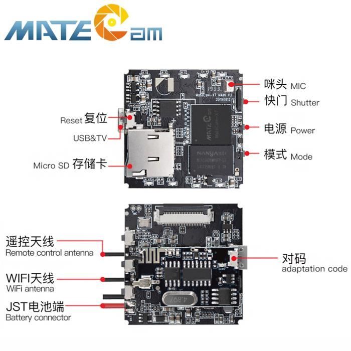 X7 Router Pcb Carte PCB X7 sans carte WiFi-Matecam-Mini caméra USB avec Wi-Fi sans ...