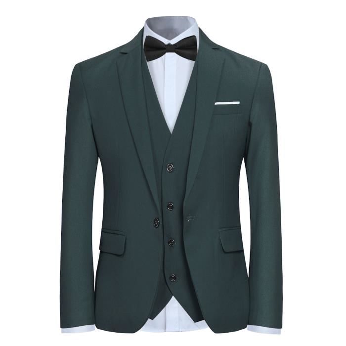 Costume Homme Formel Pièces Un Bouton Business Mariage Slim Fit Blazer  Mode Elégant Classique Smoking Vert