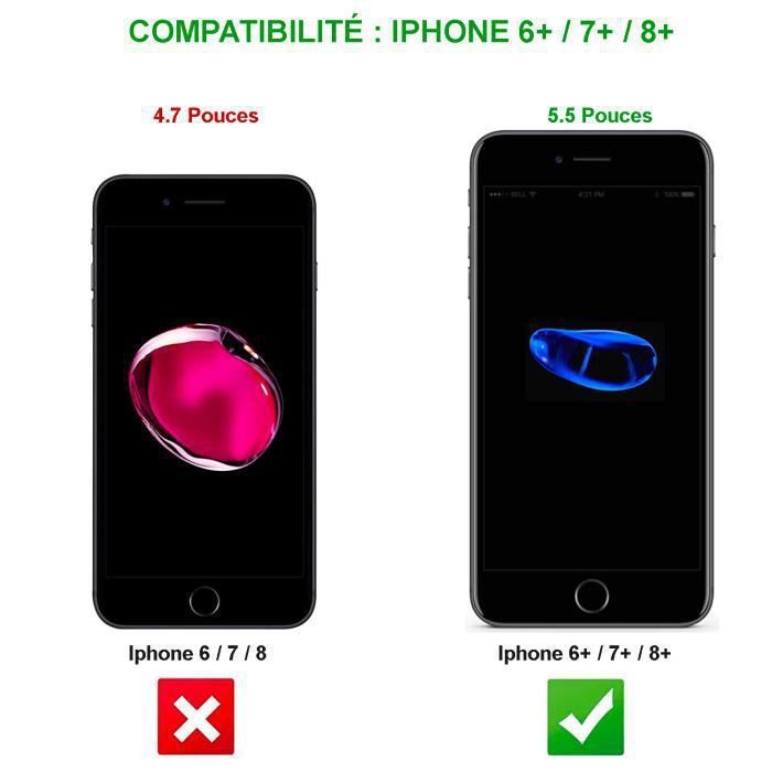 Tikawi Coque Iphone 7/8 Plus (5,5) Transparente + Film de protection en verre  trempé HD, Gel Souple Haute Protection, Fine - Cdiscount Téléphonie