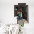 Autocollant mural - Minecraft - 3D Decal - PVC - Multicolore - Gris-3