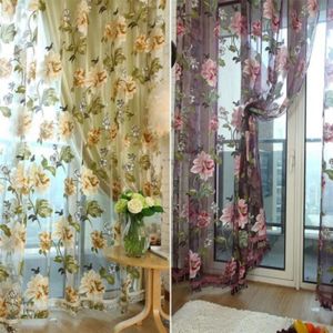 Double Rideau Shabby Chic Fleuri Romantique Doublé - Occasion, Dimensions 150x132 Cm, Coton