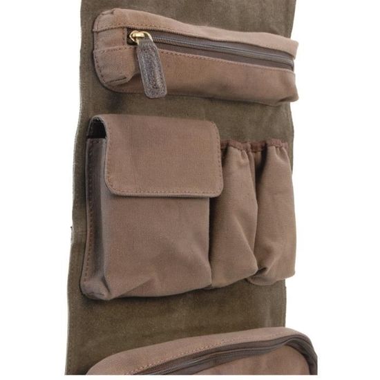 Ch/âtaigne Marron Sac De Lavage//Rasage Homme 2080 ASHWOOD Cuir V/éritable Trousses de Toilette