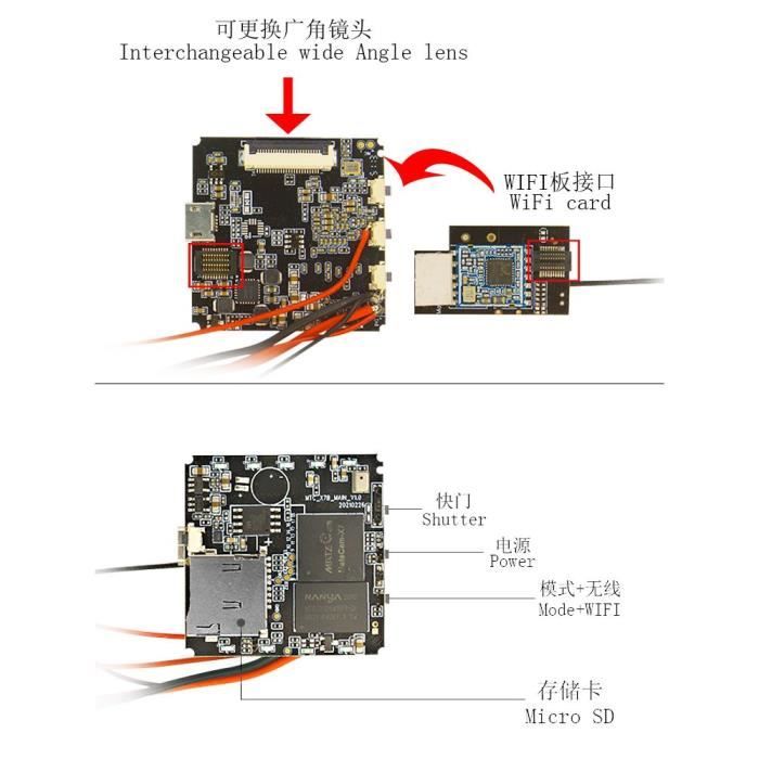 X7 Router Pcb Carte PCB X7 sans carte WiFi-Matecam-Mini caméra USB avec Wi-Fi sans ...