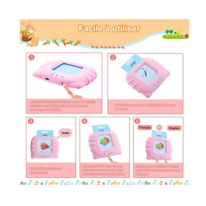 Lecteur De Cartes éducatif GREES - 258 Cartes Montessori Français - Enfant 2-6 Ans - Sans écran
