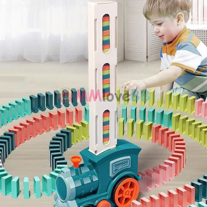 Ensemble de voiture de Train dominos pour enfants, son et lumière