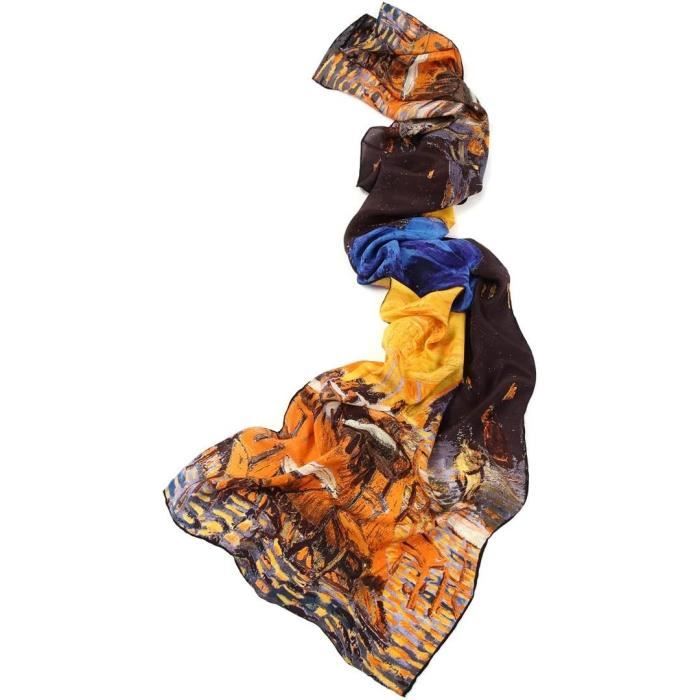 Écharpe Foulard En Soie Vintage 90x160 Cm - Couleur Verte, Soyeux, Occasion, Marque Canut De Lyon