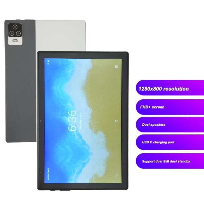 YUMKEM Tablette 10 pouces, Android 13, WiFi, 19GB RAM, 128GB ,Dual Camera,  8000mAh, WiFi, avec étui pour tablette+ écouteurs(Gris) - Cdiscount  Informatique