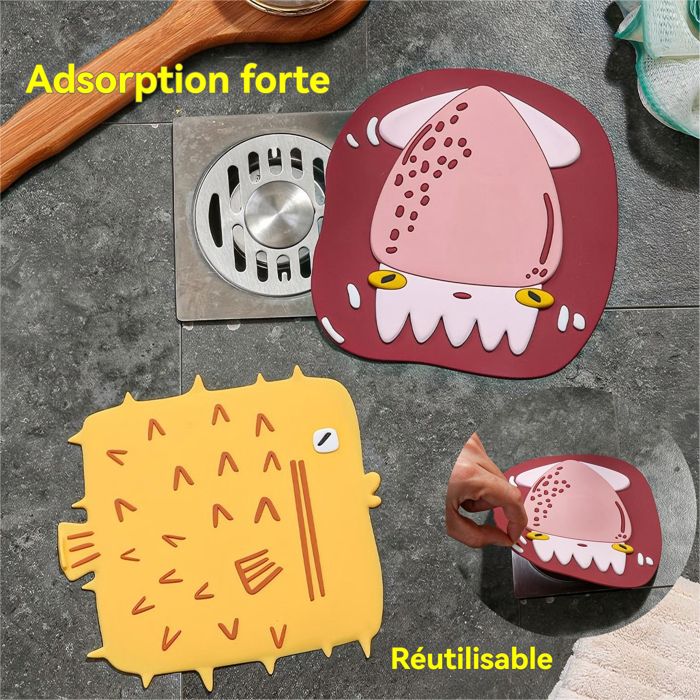 Bouchon Douche,Tapis Anti-Odeur en Silicone pour Siphon de Sol, Bouchons de vidange en Gel de silice, Couvercle désodorisant Anti-Odeur, Joint de Cuisine, désodorisation des égouts 2 pièces Bouchon Douche,Tapis Anti-Odeur en Silicone pour Siphon de Sol, Bouchons de vidange en Gel de silice, Couvercle désodorisant Anti-Odeur, Joint de Cuisine, désodorisation des égouts 2 pièces