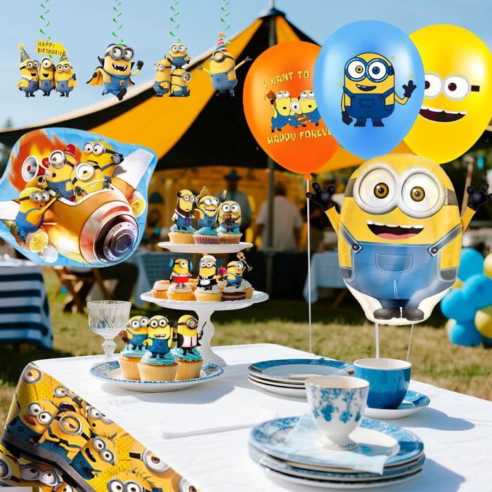 Kit Décorations Anniversaire Mignon – Banderole, Ballons, Toppers Gâteau Et Cupcakes (Set A-6)
