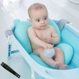 Tapis de bain pour nourrisson bébé - FOLAYA - Flottant coussin de bain - Bleu - 6 mois et plus-0