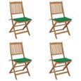 Lot de 6 chaises de jardin pliables en bois d'acacia massif avec coussins - LUXE&Classique-0
