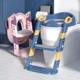 Reducteur toilette enfant avec Marche, Coussin - Siège de toilette Pliable, Hauteur réglable pour Garcon Fille - dès 3 ans-0