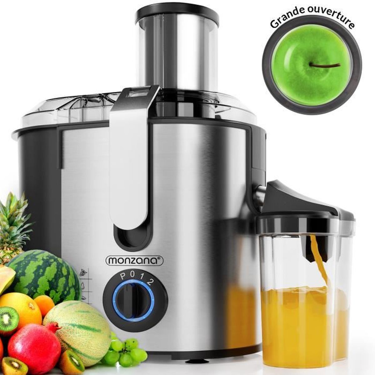 Jus frais Fruits l/égumes Presse fruits l/égumes entiers avec r/écipient Centrifugeuse presse-agrumes