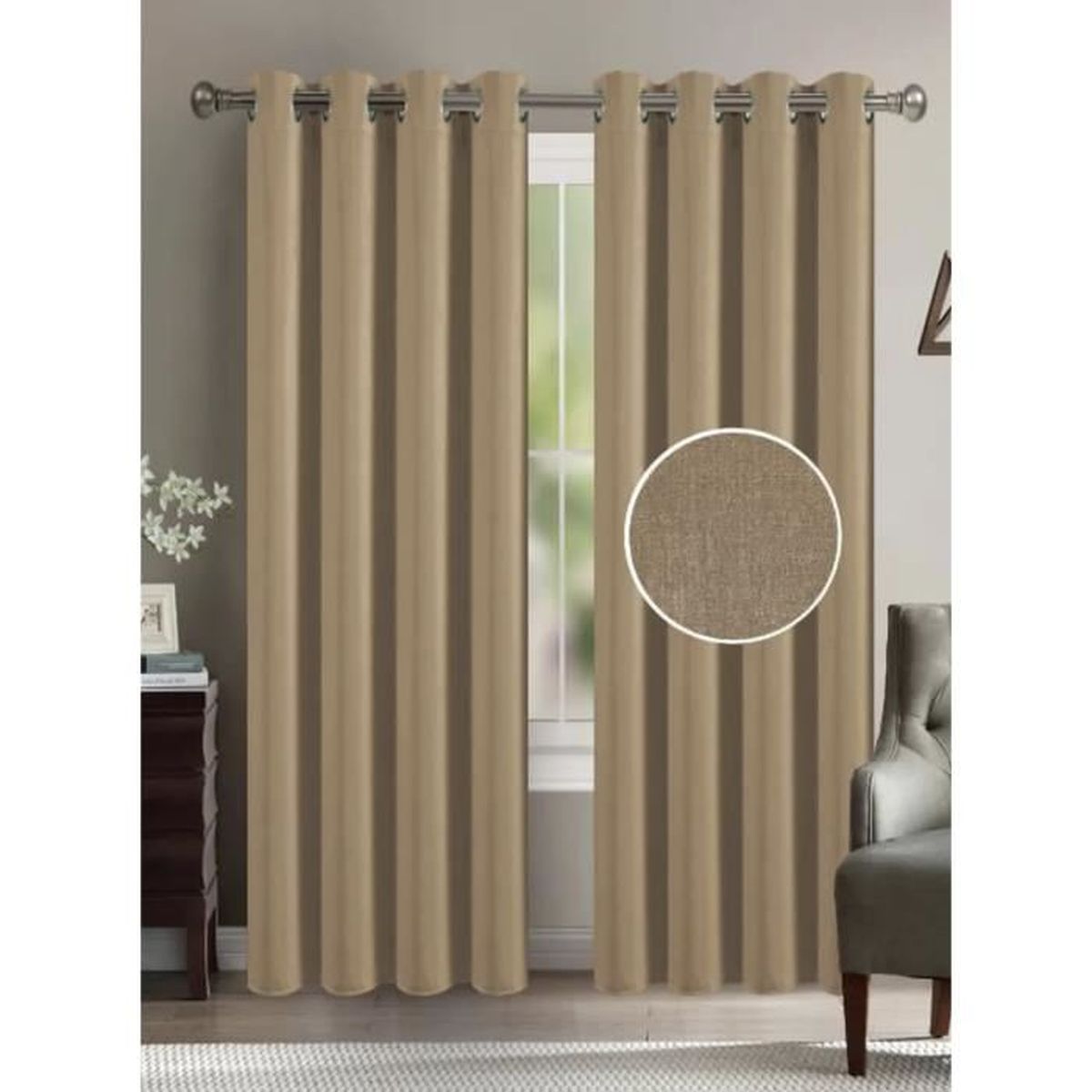 RIDEAU NOMADE 140 X 260 TAUPE