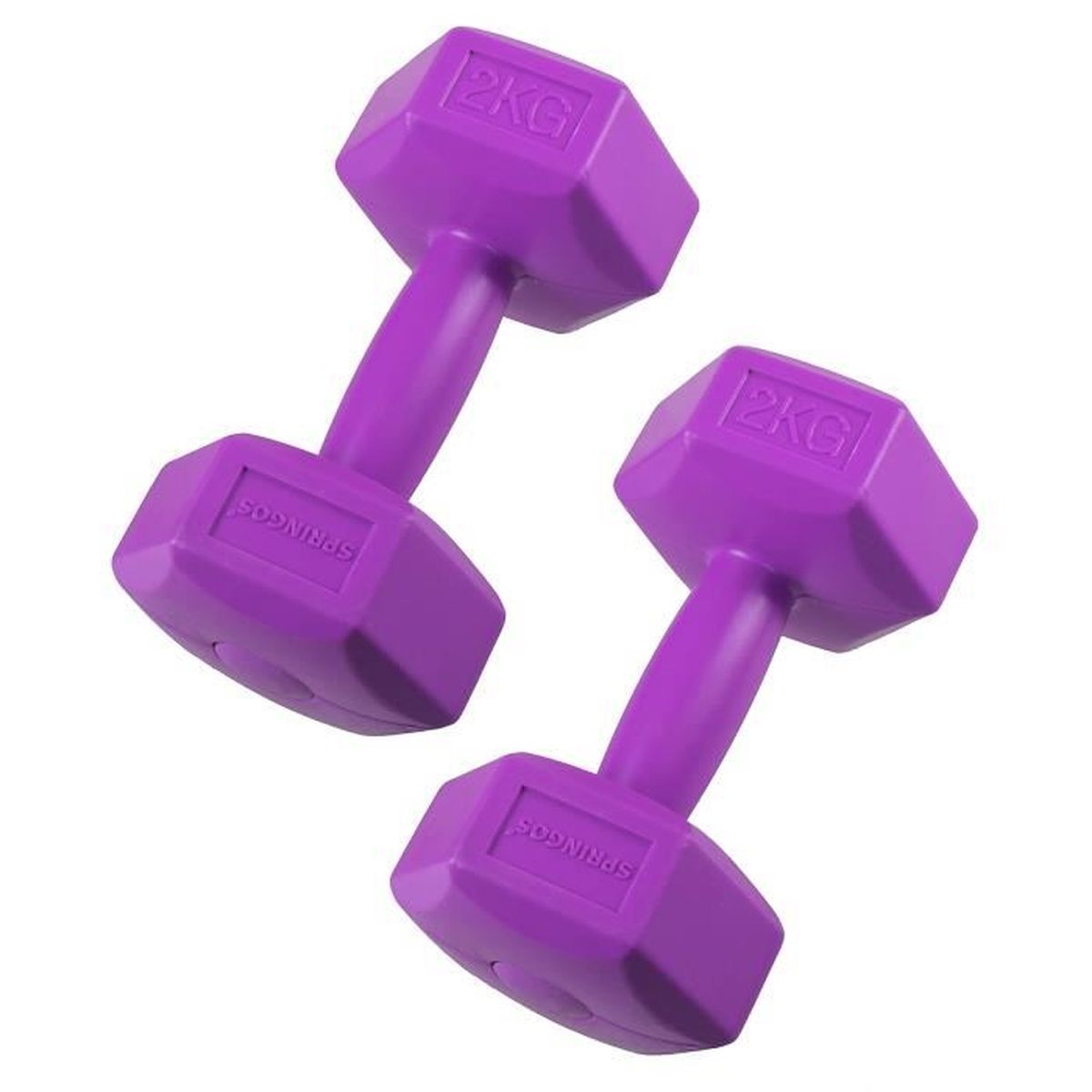 Haltères Hexagonaux Jim Fitness - Paire De 2 X 1 Kg, Revêtement Caoutchouc Doux, Antidérapants, Pour Musculation Maison - 11