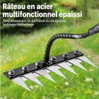 Râteau De Jardin Portable pour Désherber - AQSACOKIYA - Outillage De Jardin pour Désherber /Ameublir (sans Manche) 7 Dents