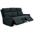 ALTOBUY SACRAMENTO - Canapé Relax Manuel 3 Places Tissu Gris Foncé