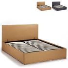 MELISSA & DOUG Lit d'une place et demi avec sommier à lattes et coffre 120x190 Basel - LLB Living Life Bed - Beige