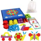 MINGMEI Puzzle en Bois Jouets 155 Piècess Tangrams Blocs Jouets Montessori Jouets éducatifs avec 24 Cartes de Conception pour Enfant