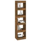 Bibliothèque - RILLBUS - 40 x 30 x 166 cm - 5 étagères - chêne fumé