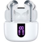 Écouteur Sans Fil VEATOOL Écouteur Bluetooth 5.1 Casque Étanche IPX7 Son Stéréo 40H d'Autonomie Micro Intégré Blanc